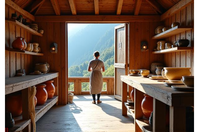 Traditionelle Käseherstellung auf einer Almhütte in den österreichischen Alpen